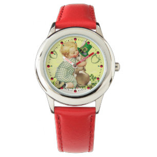 MONTRE CUTE BÉBÉ HUGING RABBBIT IRLANDAIS ST. JOUR DE PAT