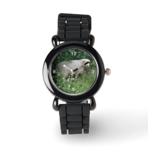 Montre Cute Blanc Fluffy Sheep Manger Parties scintillant