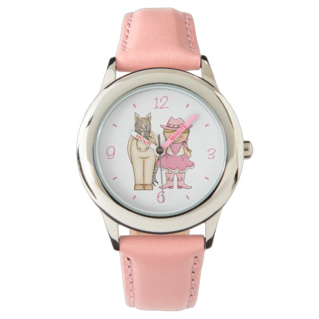 Montre Cute Blond Cowgirl and Cream Horse (devant)