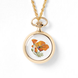 Montre Cute Californie Fleur de Pavot Style Vintage