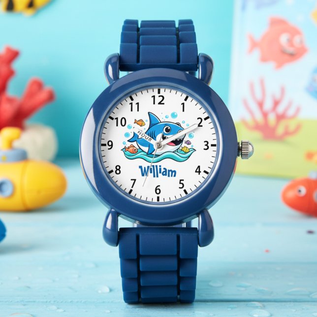 Montre Cute Cartoon Blue Shark (Créateur téléchargé)