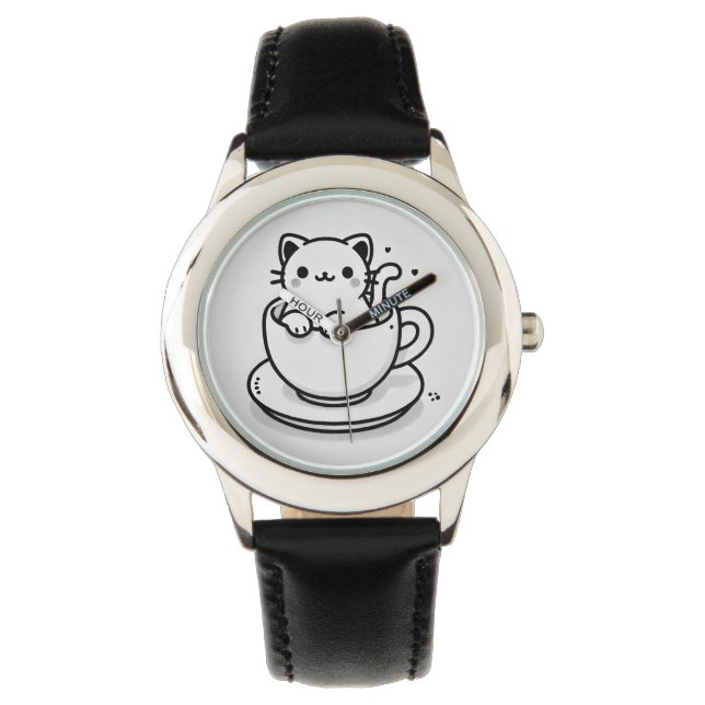 Montre Cute Cat in Teacup Watch (devant)