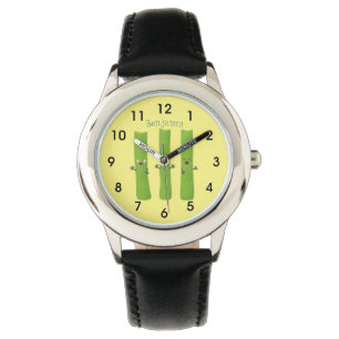 Montre Cute céleri bâtons trio caricature légumes