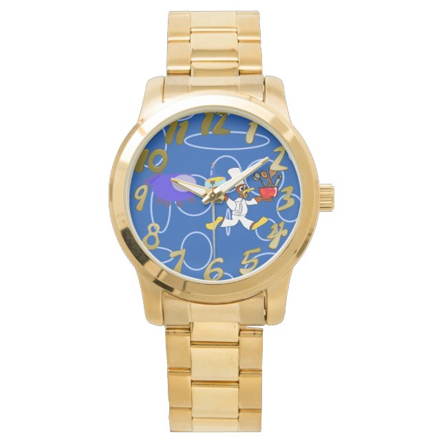Montre Cute Chef Ducky Kazoo Blue Cercles (devant)