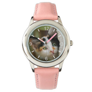 Montre Cute Curieux Chat Kitten Yeux de prière .. plaque