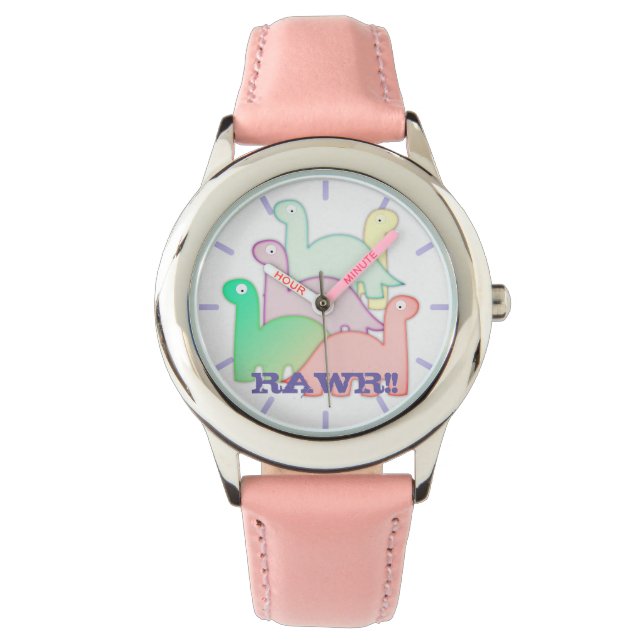 Montre Cute Dinosaures Pastel Coloré (devant)