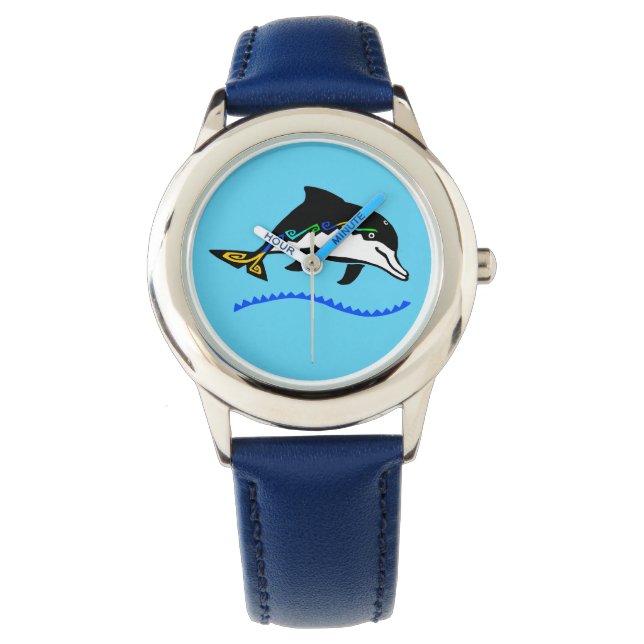 Montre Cute DOLPHIN - Faune - Nature - Écologie (devant)