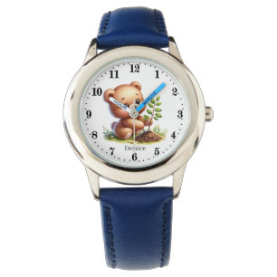 Montre Cute enfants unisex ajouter nom ours