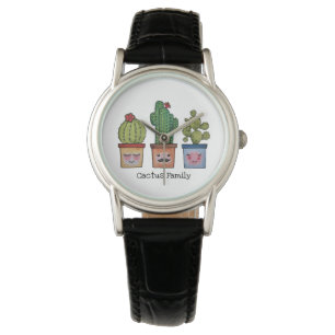 Montre Cute Famille Cactus En Aquarelle