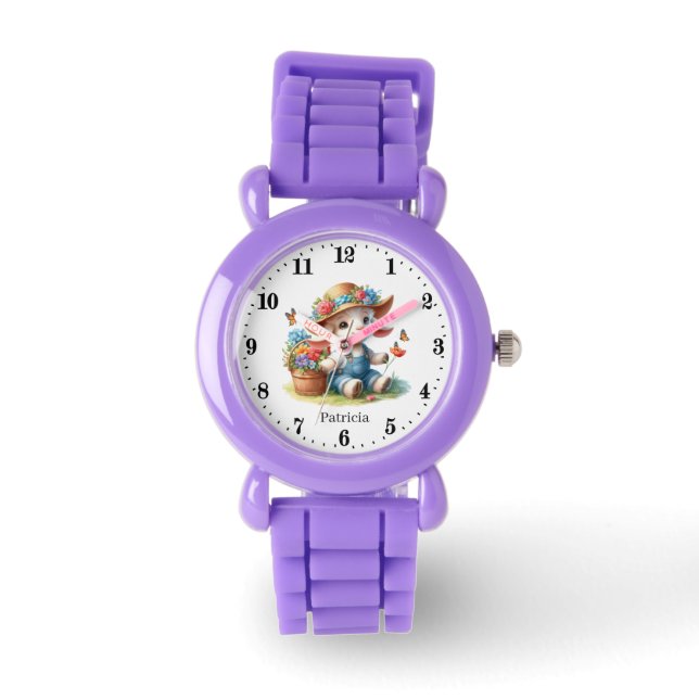 Montre Cute Farm Chèvre ajouter nom filles Regarder (Recto)