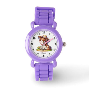 Montre Cute Farm Horse ajouter nom filles Regarder