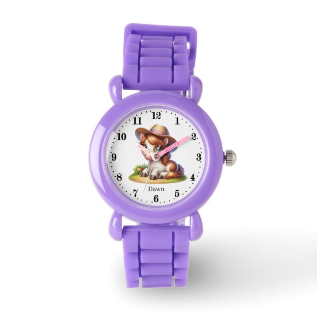 Montre Cute Farm Horse ajouter nom filles Regarder (Recto)