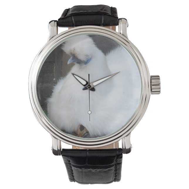 Montre Cute Fluffy Poulet blanc et poulet (devant)
