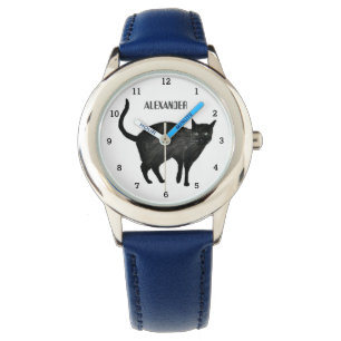 Montre Cute Garçons Chat Noir Animaux Enfants Kitty Kitte