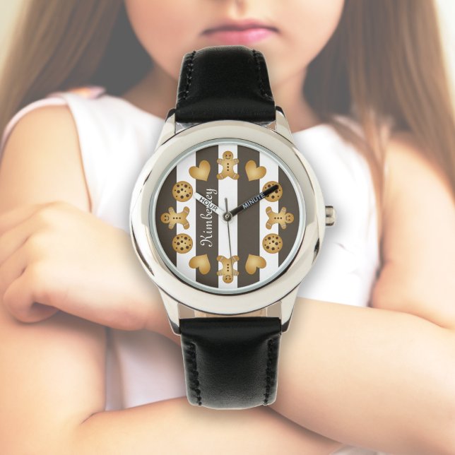 Montre Cute Gingerbread Homme Cookie Cartoon Enfants Fill (Créateur téléchargé)