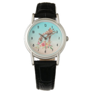 Montre Cute Giraffe Aquarelle Maman & Bébé