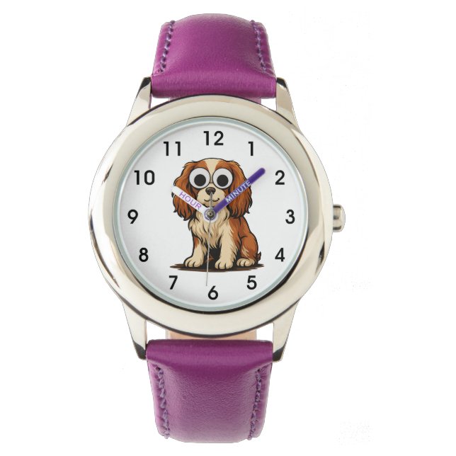 Montre Cute Googly-Eye Puppy Illustration (devant)