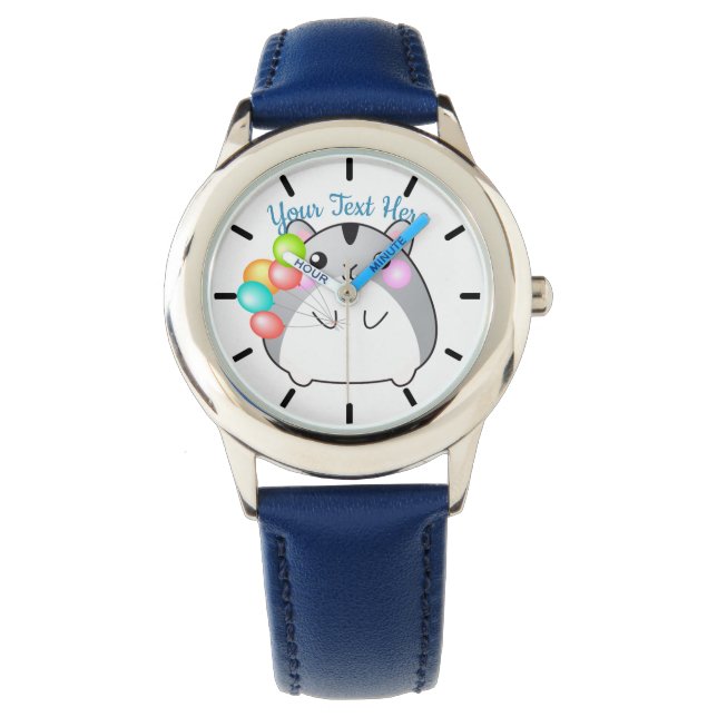 Montre Cute Grey Kawaii Hamster (devant)