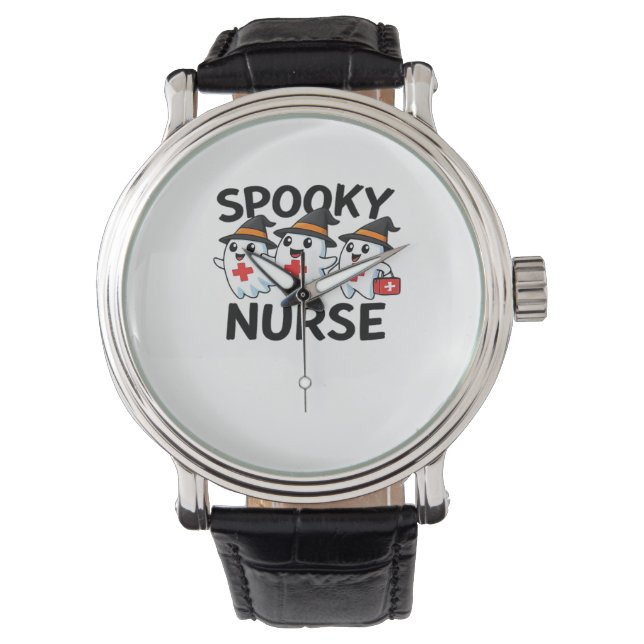 Montre Cute Halloween Nurse Ghosts Cartoon classique T-Sh (devant)