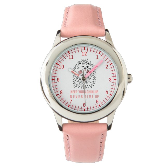 Montre Cute Hedgehog. Keep Your Chin Up ! Inspiration (devant)
