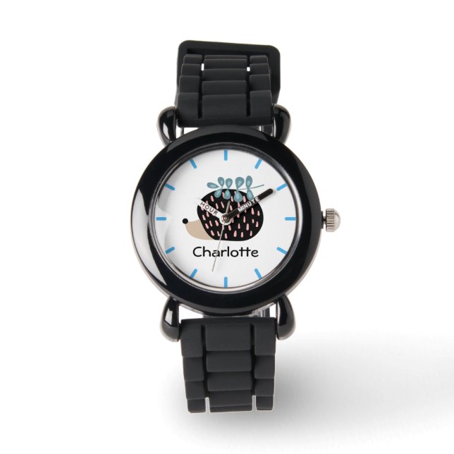 Montre Cute Hedgehog Nom personnalisé Enfants personnalis (Recto)