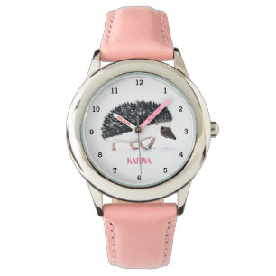 Montre Cute Hérisson Animaux sauvages Enfants Aquarelle