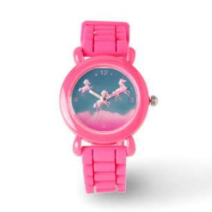 Montre Cute Kids Pink Parties scintillant Strap Unicorn F