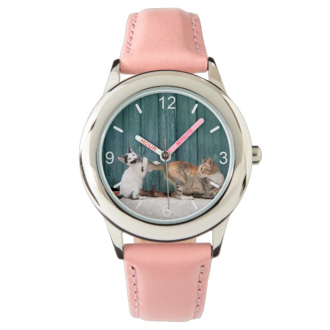 Montre Cute Kitten Chasing Tail de maman's Tail Funny Cha (devant)