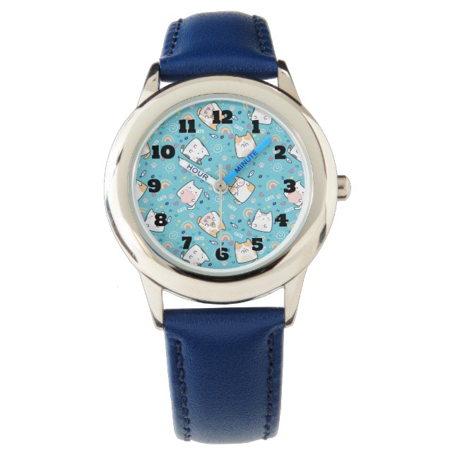 Montre Cute Kitty Chat Motif Whimsical (devant)