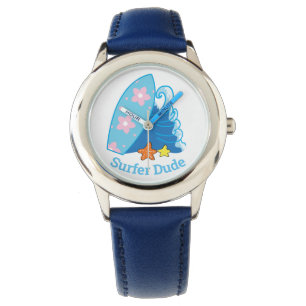 Montre Cute Little Surfer Dude Surfboard et Wave