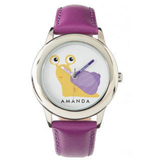 Montre Cute Little violet SNAIL personnalisé
