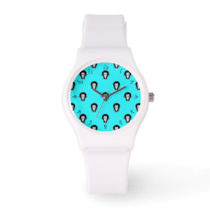 Montre Cute Motif de Penguin sur Turquoise