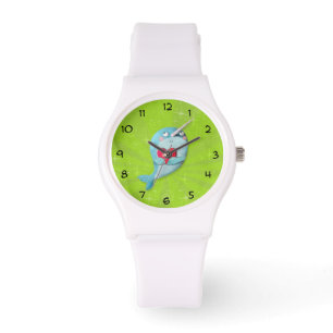 Montre Cute Narwhal avec coeur