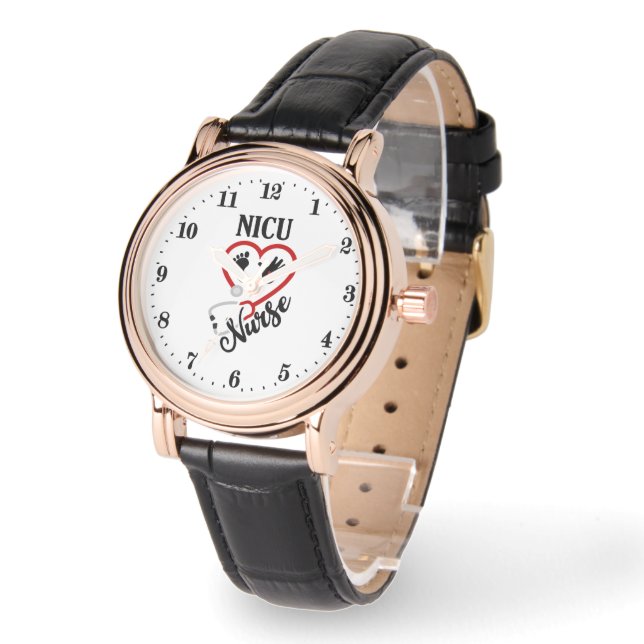 Montre Cute NICU Infirmière mot art (Angle)