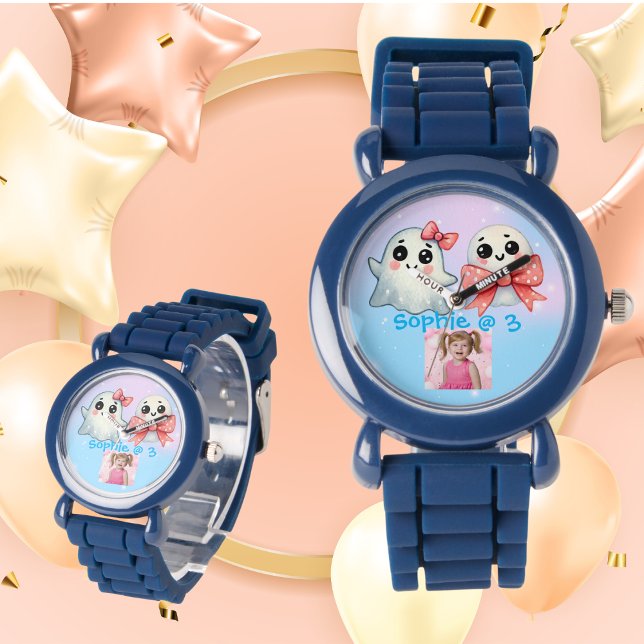 Montre Cute Pastel Ghost Kids Watch Anniversaire Cadeau (Créateur téléchargé)