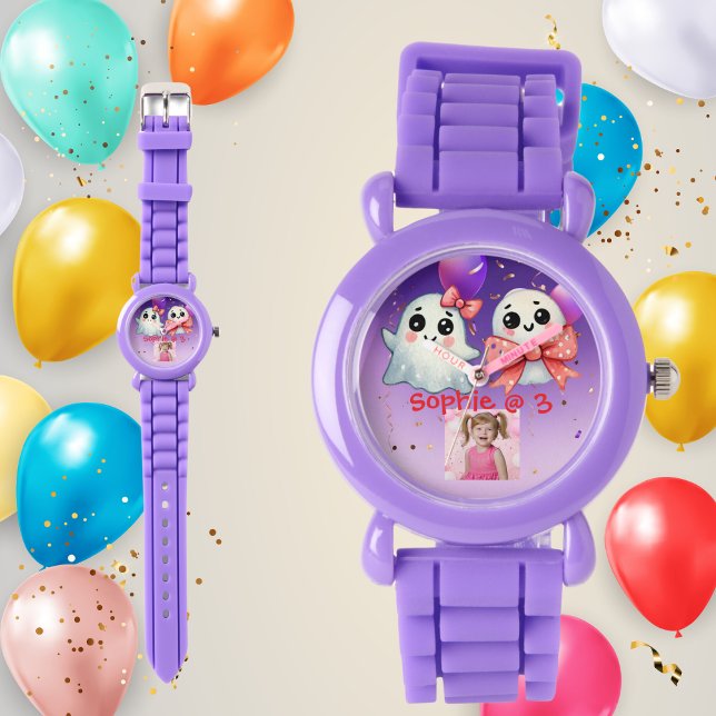 Montre Cute Pastel Ghost Kids Watch Anniversaire Cadeau (Créateur téléchargé)