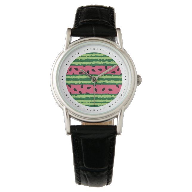 Montre Cute pastèque Motif rose et vert (devant)