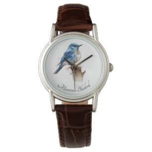 Montre Cute Petite Montagne Bluebird Aquarelle, personnal