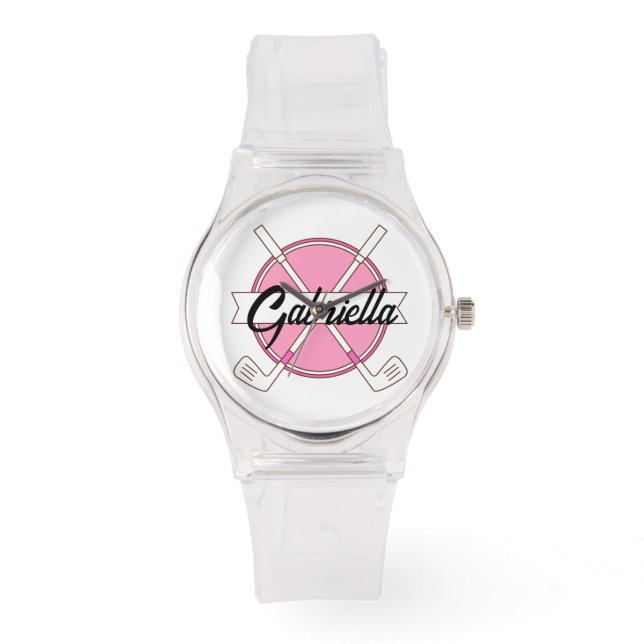 Montre Cute Pink Personalized Golf Clubs Monogram  (Recto)