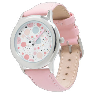 Montre Cute polka point spot motif blanc