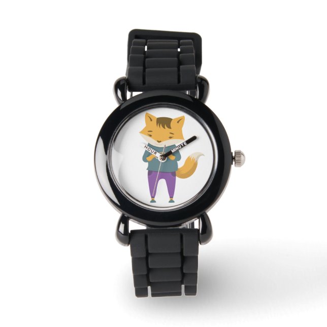 Montre Cute renard avec tasse de thé (Recto)