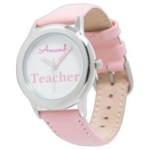 Montre Cute Rose Blanc Infirmière Nom Personnalisé