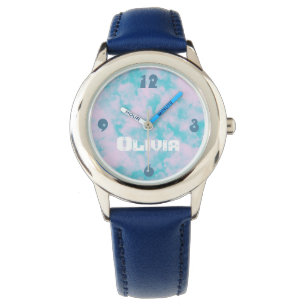 Montre Cute rose et bleu ciel nuages Surveillance personn