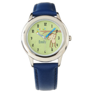 Montre Cute singe pivotant d'une branche personnalisée