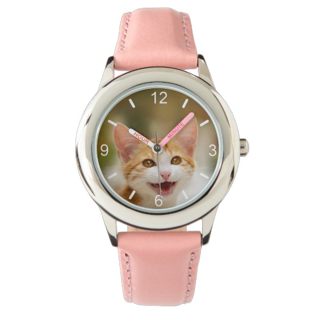Montre Cute Smiling Kitten Face Funny Cat Meow (devant)