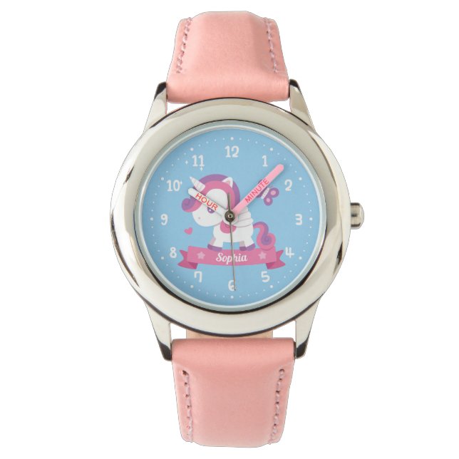 Montre Cute Unicorn avec les ailes filles Regarder person (devant)