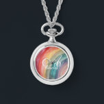 Montre Cute Watercolor Personalized Rainbow Necklace<br><div class="desc">Brighten your look with these cute watercolor rainbow necklace,  featuring a soft,  hand-painted design. Personalize them with your name or monogram for a playful and stylish accessory that’s uniquely yours. A perfect gift for kids,  teens,  or anyone who loves color and custom flair!</div>