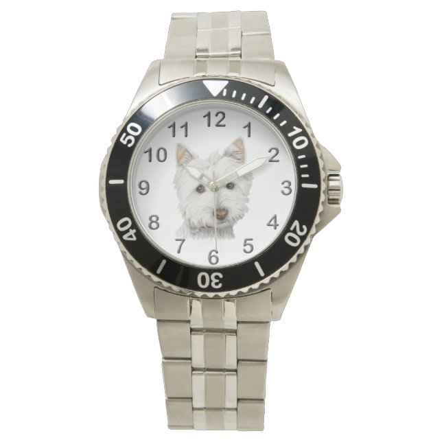 Montre Cute Westie Dog Art Watch (devant)