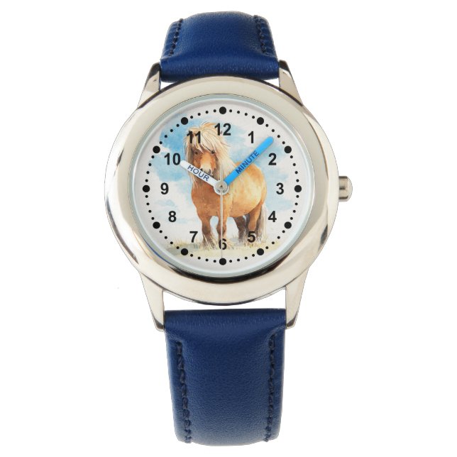 Montre Cute Whimsical Brown Cheval Pony Enfants (devant)