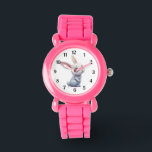 Montre Cute White Bunny with Big Blue Eyes Black Numbers<br><div class="desc">Cute little bunny rabbit</div>